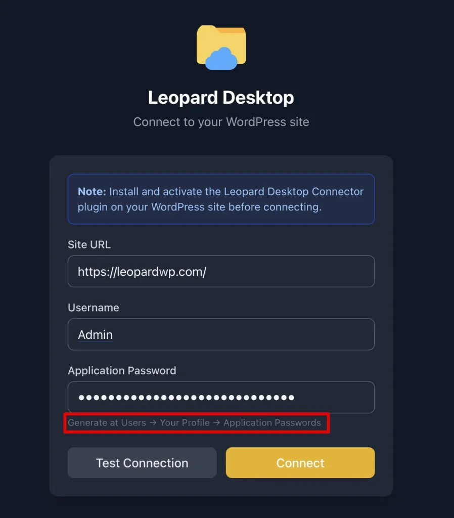 Connecting Leopard Desktop to a WordPress site