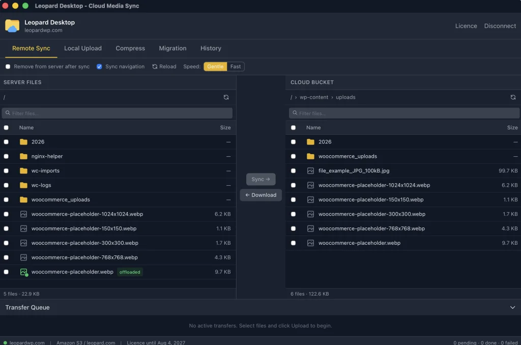 Remote Sync: syncing server files to the cloud bucket